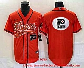 Men's Philadelphia Flyers Orange Team Big Logo Cool Base Stitched Baseball Jersey,baseball caps,new era cap wholesale,wholesale hats
